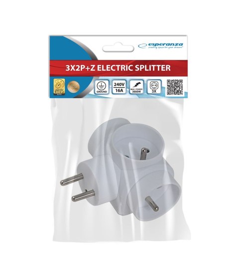 ELK302W Esperanza rozgałęźnik elektr. 3 gn. biały Esperanza