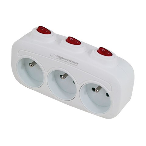 ELK307W Esperanza rozgałęźnik elektr. 3 gn. wł. biały Esperanza