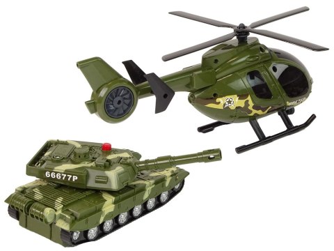 Zestaw Militarny Czołg Napęd Frykcyjny Helikopter LEAN TOYS