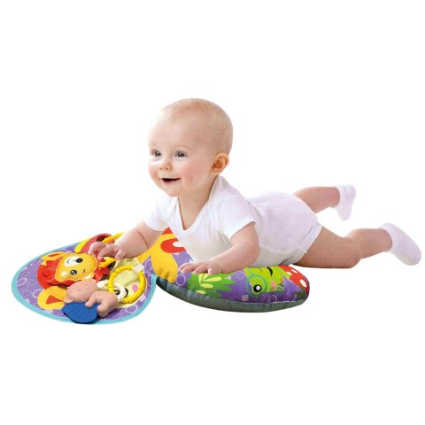 Poduszka Podparcie Dla Niemowlaka Szeleszcząca Mata Zawieszki Lisek LEAN TOYS
