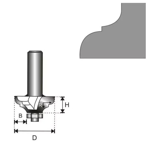 Frez klas2.łoż.t8d35,2h15,9r5,55b11,1mm Dedra