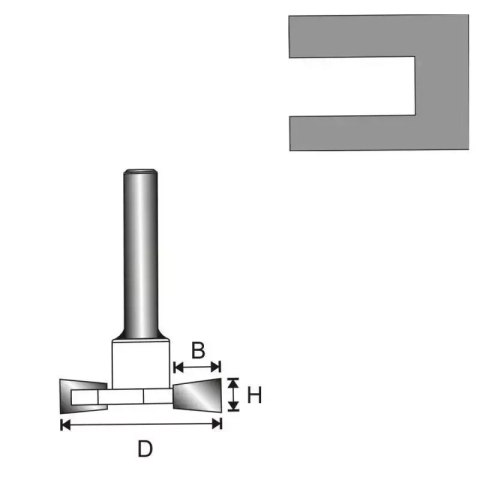 Frez rowkujący"t"t8 d32 h6,35 b9,4 mm Dedra