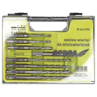 Komplet 8 wierteł do młotowiertarek Dedra