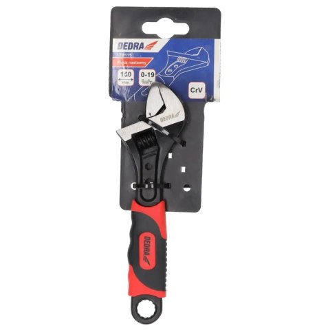 Klucz nastawny 150mm, 0-19mm, stal crv, uchwyt gumowany Dedra
