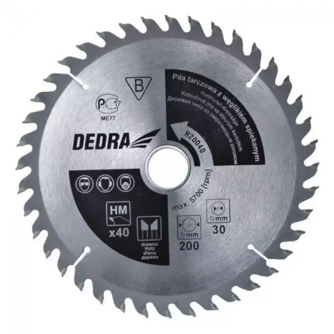 Piła tarczowa do drewna 36z śr.160x20 mm Dedra
