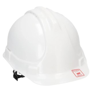 Kask ochronny, biały, 4-punktowy pasek podbródkowy Dedra