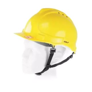 Kask ochronny, niebieski, 4-punktowy pasek podbródkowy Dedra