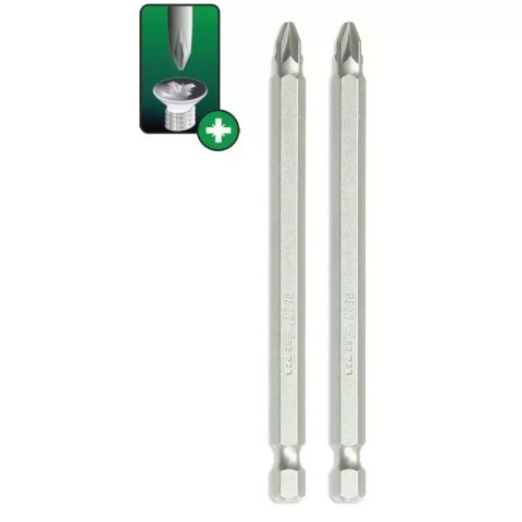 Końcówki wkrętakowe pozidriv pz2x100mm, 2szt blister Dedra