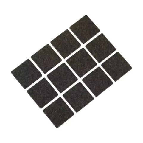 Podkładki filcowe samoprzylepne zestaw 12szt,kwadrat 25mm Dedra