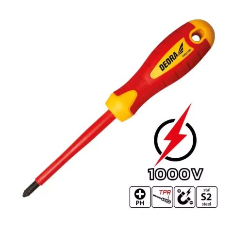 Wkrętak izolowany ph1x80mm Dedra