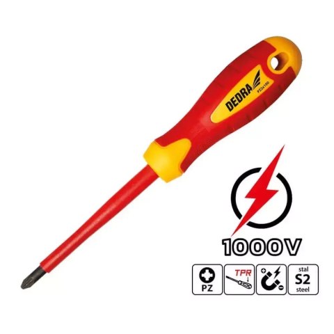 Wkrętak izolowany pz1x80mm Dedra