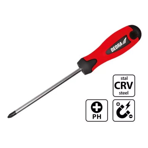 Wkrętak krzyżowy phillips ph3x150mm, crv Dedra