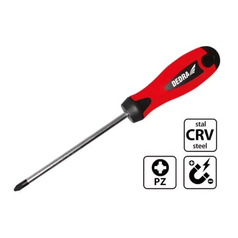Wkrętak krzyżowy pozidriv pz0x75mm, crv Dedra