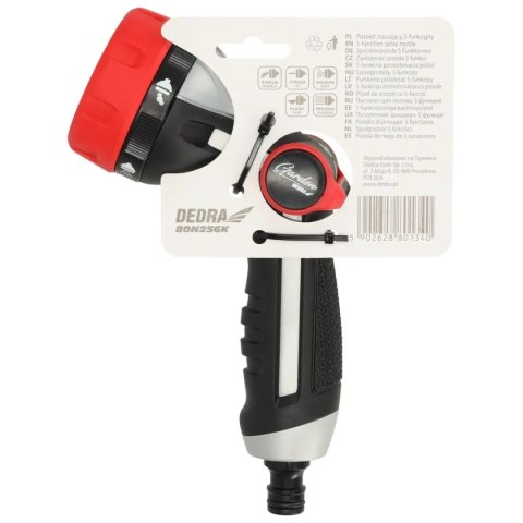 Pistolet zraszający 5-funkcyjny alumin. ultra light thumb Dedra