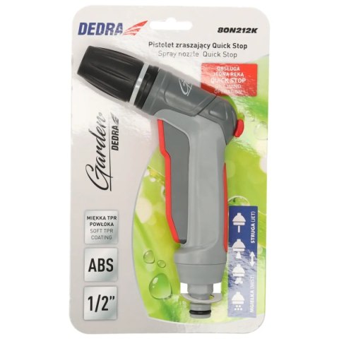 Pistolet zraszający prosty regulowany quick stop Dedra