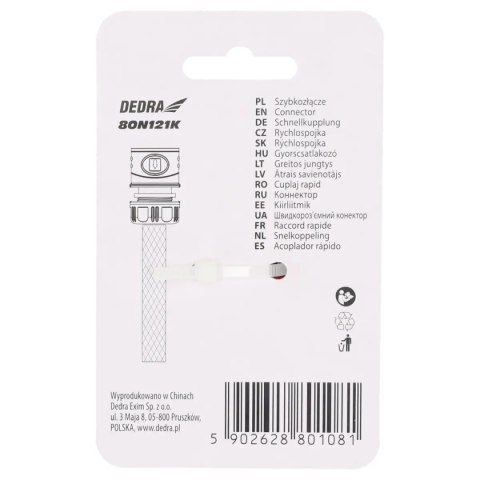 Szybkozłącze 3/4" soft, karta Dedra