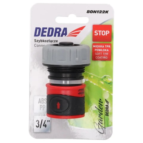 Szybkozłącze stop 3/4" soft, karta Dedra