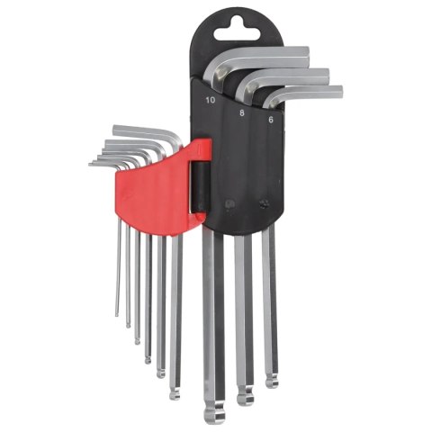 Klucze sześciokątne kulka długie 1.5-10mm zestaw 9szt, crv Dedra