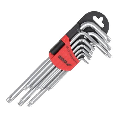 Klucze torx długie t10-t50 zestaw 9szt, crv Dedra