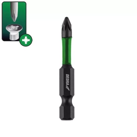Końcówki wkrętakowe udarowe pozidiv pz1x50mm, 2szt blister Dedra