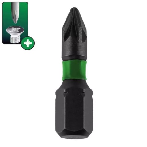 Końcówki wkrętakowe udarowe pozidriv pz1x25mm, 2szt blister Dedra