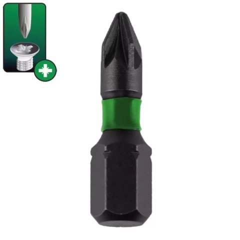Końcówki wkrętakowe udarowe pozidriv pz3x25mm, 2szt blister Dedra