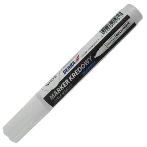 Marker kredowy biały, 1szt Dedra
