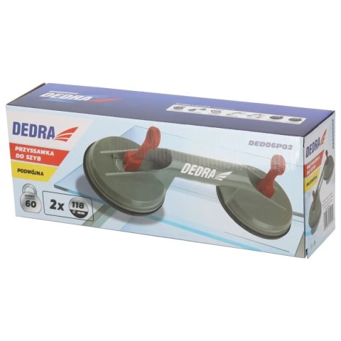 Przyssawka do szyb podwójna 2x118mm, max 60kg Dedra