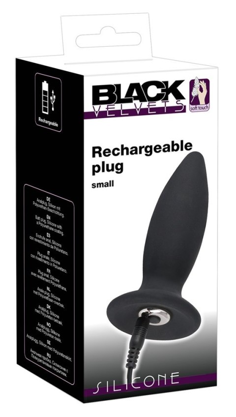 Korek analny wibrujący Black Velvets silikonowy USB 11 cm