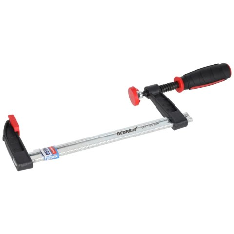 Ścisk stolarski f 300x80mm, 2-materiałowa rękojeść Dedra