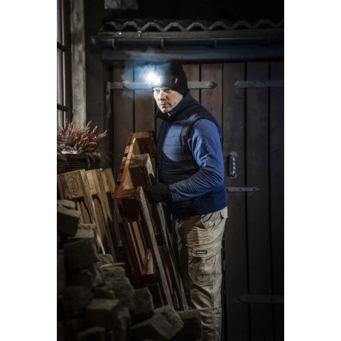 Czapka zimowa z latarką, kolor czarny, rozmiar uniwersalny Dedra