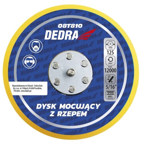 Dysk mocujący z rzepem 125mm do polerek mimośrodowych Dedra