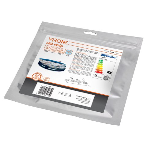 Taśma LED 12V, 2835, 60L/m, 500lm/m, 4,8W/m, IP20, 6000K, 5m Orno