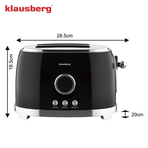 Toster opiekacz, czarny, 850w, klausberg, kb-9025 Klausberg