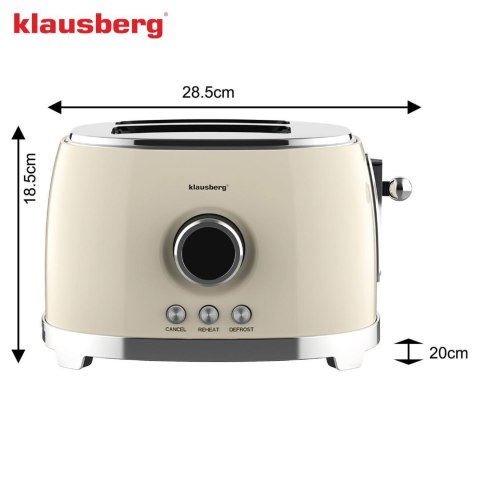 Toster opiekacz, kremowy, 850w, klausberg, kb-9026 Klausberg