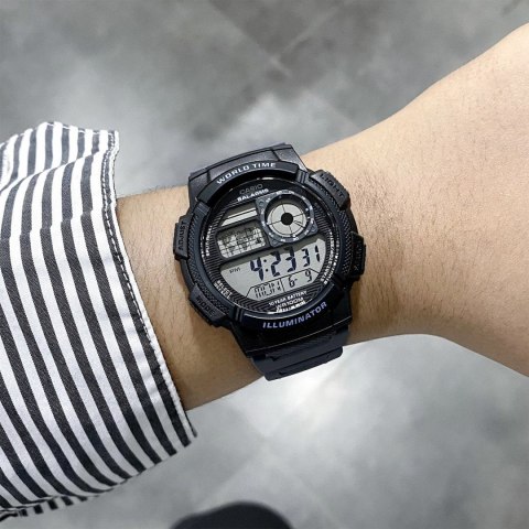 Casio ZEGAREK MĘSKI CASIO AE-1000W-8AVEF (zd073j) - WORLD TIME + BOX