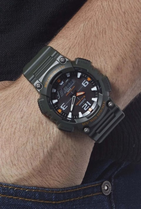 Casio ZEGAREK MĘSKI CASIO AQ-S810W-3AV (zd044k) - SOLAR POWERED + BOX