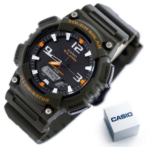 Casio ZEGAREK MĘSKI CASIO AQ-S810W-3AV (zd044k) - SOLAR POWERED + BOX