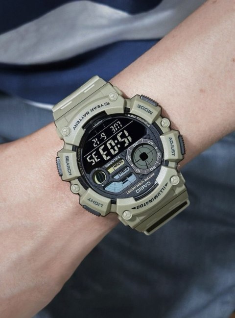 Casio ZEGAREK MĘSKI CASIO Digital Moonphase WS-1500H-5B + BOX