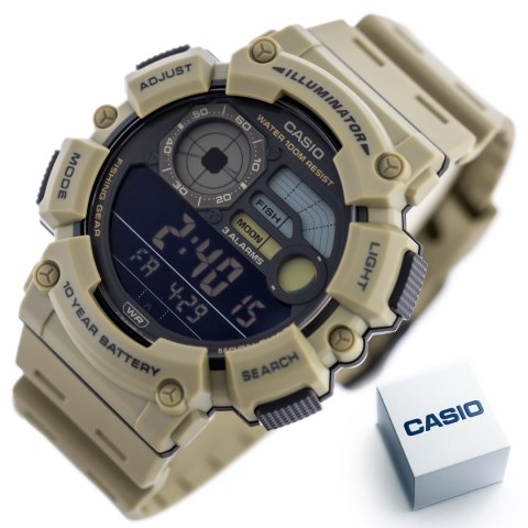 Casio ZEGAREK MĘSKI CASIO Digital Moonphase WS-1500H-5B + BOX