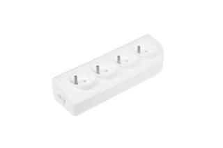 Gniazdo przedłużacza x 4 z uziemieniem białe GN-40 ELGOTECH