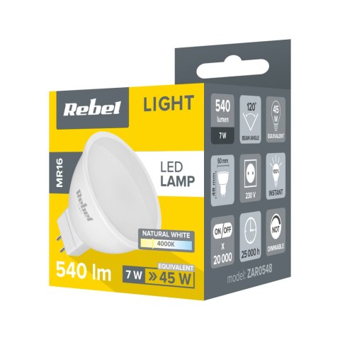 Lampa Led Rebel 7W, MR16 4000K, 230V Rebel