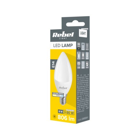 Lampa Led Rebel świeca 8W, E14, 4000K, 230V Rebel