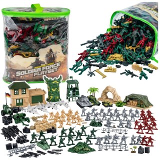Baza Wojskowa Figurki Żołnierzyki Pojazdy Duży Zestaw Militarny 300 el. LEAN TOYS