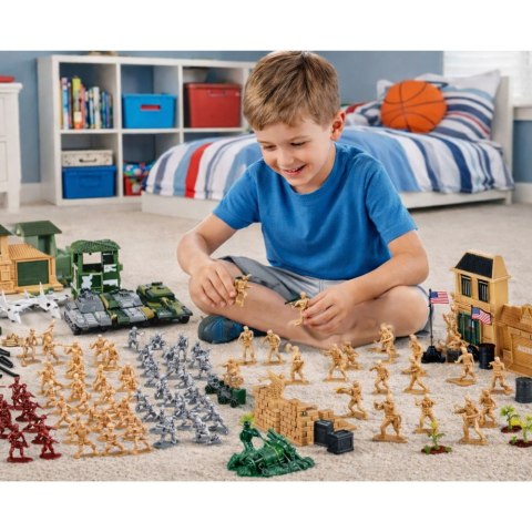 Baza Wojskowa Figurki Żołnierzyki Pojazdy Duży Zestaw Militarny 300 el. LEAN TOYS