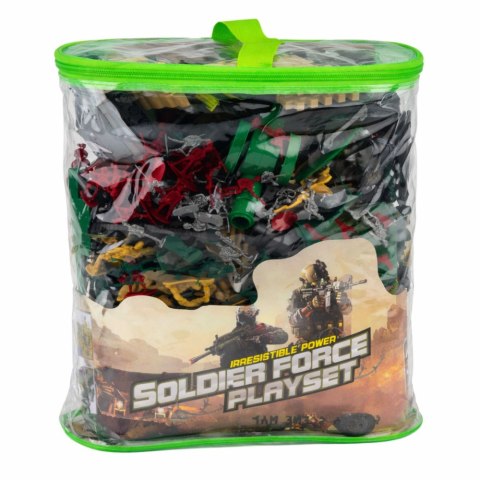 Baza Wojskowa Figurki Żołnierzyki Pojazdy Duży Zestaw Militarny 300 el. LEAN TOYS
