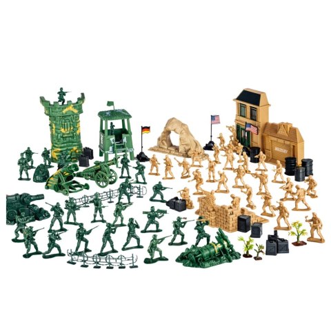 Baza Wojskowa Figurki Żołnierzyki Pojazdy Duży Zestaw Militarny 400 el. LEAN TOYS