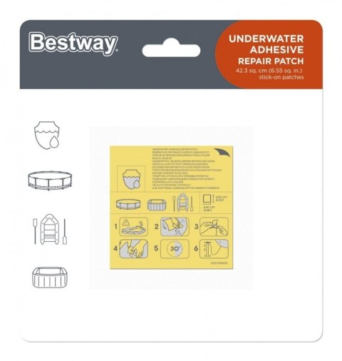 Wodoodporne Łatki naprawcze do Basenów Materaca Dmuchanego Bestway 62091 BESTWAY