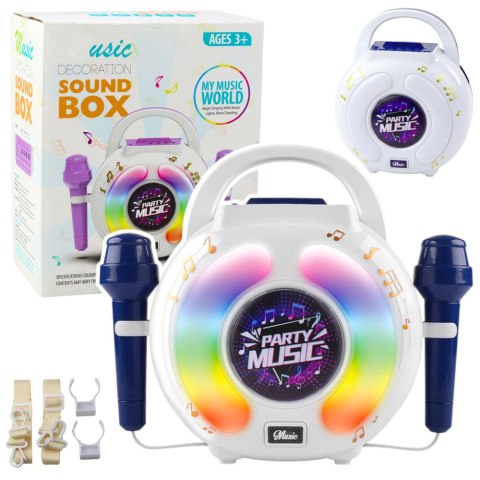 Zestaw Karaoke Dwa Mikrofony Głośnik Bluetooth MP3 Nagrywanie LED LEAN TOYS