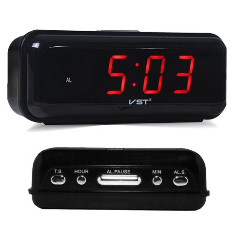 Budzik zegar elektroniczny alarm cyfrowy led 24h RTO